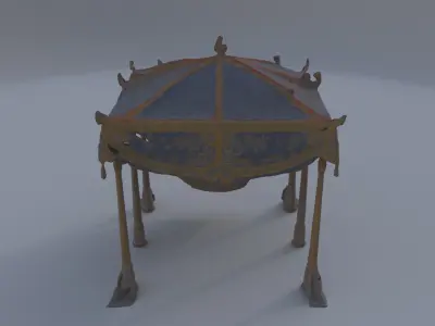 Ornate Silk Pavilion Canopy 3D model