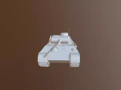 World War II - Panther Panzer V 3D model