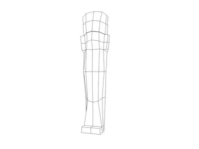 Low poly ancient stone statue Low-poly 3D model
