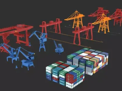 Port transport system 3D model