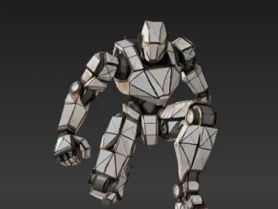 Low-Poly Combat Robot 3D model