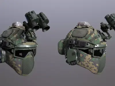 Tactical Helmet Low-poly 3D model