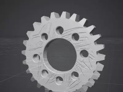 Heavy Duty Weathered Metal Gear with Engraved Texture 3D model