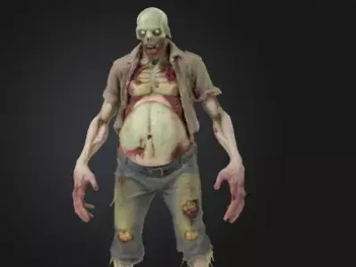 Undead Zombie 3D Model Realistic Horror Figure Free 3D print model