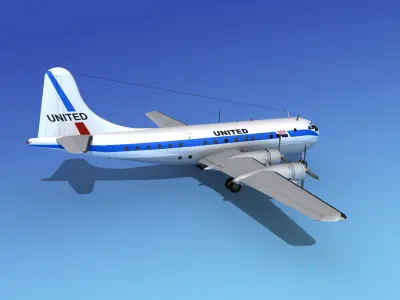 Boeing 377 United Airlines 2 3D model