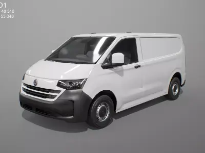 Volkswagen Transporter T7 2025 SWB Panel Van PBR Low-poly 3D model