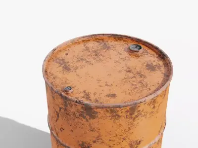 Steel Barrel - Orange - Rusted 3D model