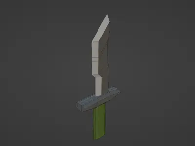 low-poly knife game ready sword Low-poly 3D model