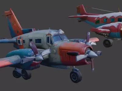 Free Stylized Frozen Lowpoly Airplane Free low-poly 3D model