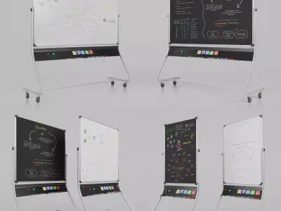 Complete Dual-Sided Chalkboards - Customizable Metal Writing ... 3D Model Pack