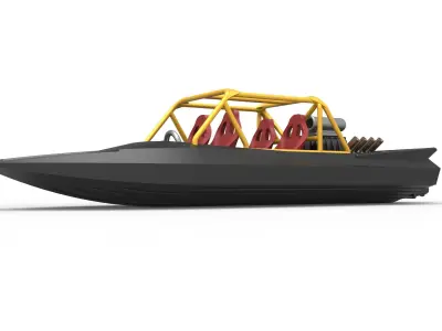 Quad Jet sprint boat Scale 1 to 25 3D print model
