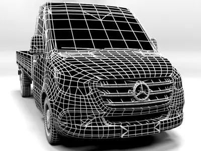 MERCEDES SPRINTER DOUBLECAB TRUCK Low-poly 3D model