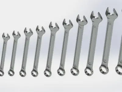 wrench big collection from 8mm to 32mm 3D model