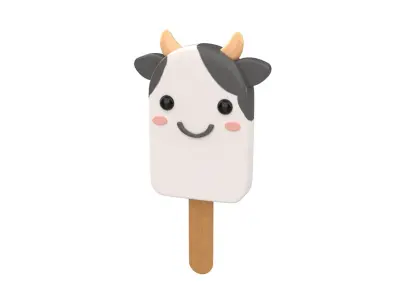 Cartoon Cow Ice Cream Cute Low-poly 3D model