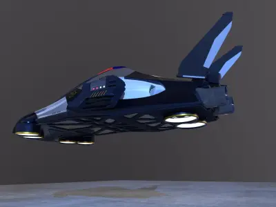 Sci Fi Police Vehicle Low-poly 3D model