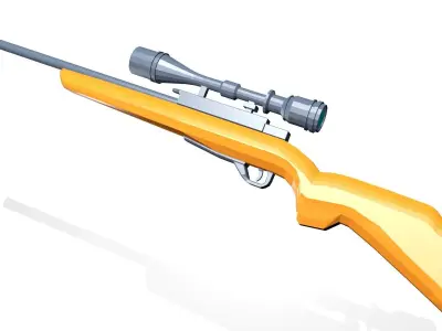 Low Poly Hunting Rifle Low-poly 3D model