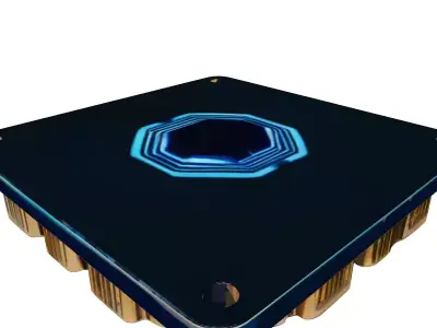Futuristic Processor Chip Circuit Board 3D model