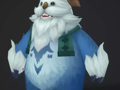 Snowman Monster Low-poly 3D model