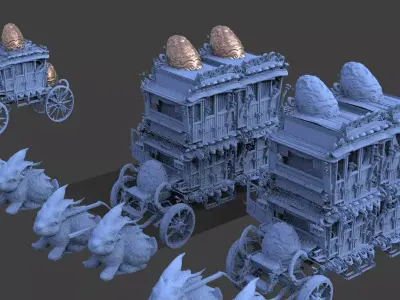 Golden Easter Stage Coach Collection 3D model