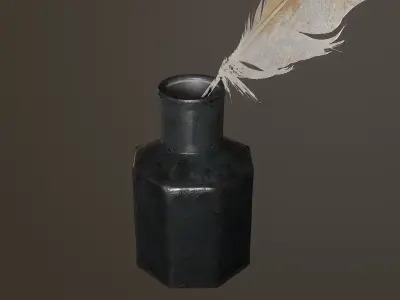 Ink Bottle Low-poly 3D model