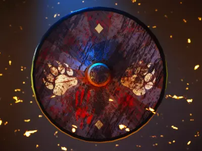 Viking Shield Free low-poly 3D model get