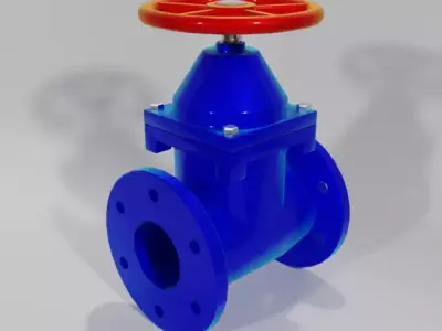 Valve water nondestructive Low-poly 3D model