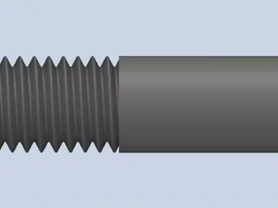 Bolt Partial Thread Hexagonal Head M10x50mm 3D model