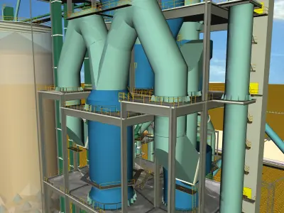 Cyclone Preheater Cement Plant Free 3D model
