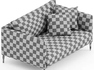 Sofa 2P antique effect buckle Oscar design EGal 3D model