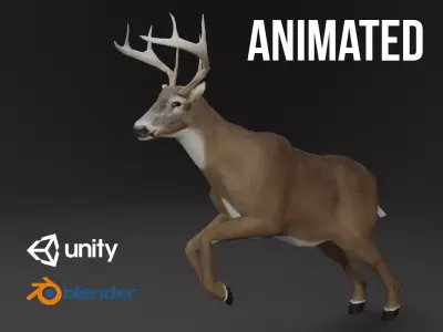 White-Tailed Deer Low-poly 3D model purchase