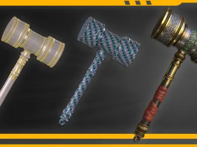 25 Weapon Base mesh Low-poly 3D model
