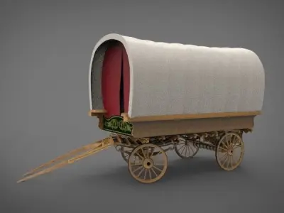 fantasy caravan cart 3D model