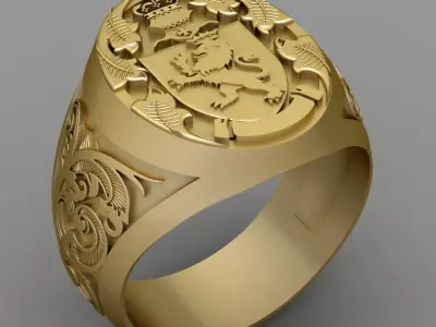 Antique Royal Signet Ring 3D print model