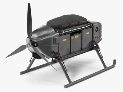  Military Aerial Delivery Vehicle Rigged for Cinema 4D 