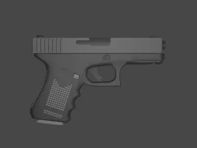 Glock 19 low poly model Free 3D model