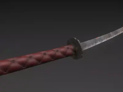 Katana Sword Low-poly 3D model Low-poly 3D model