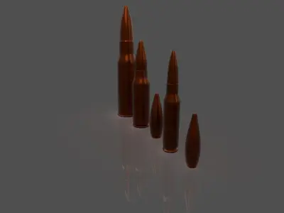 Bullets group of Low-poly 3D model