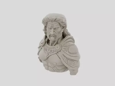 Fantasy Stone Statue of Forgotten Hero for 3D print 3D model
