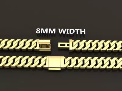 Cuban Chain Link Box Style 8MM WIDTH  3D print model purchase