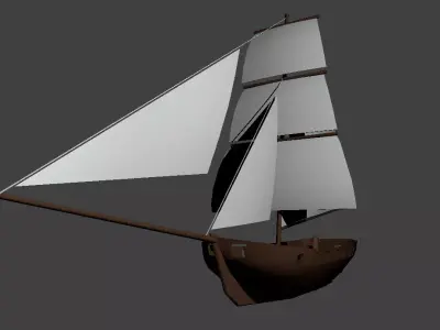 Low Poly War Cutter Low-poly 3D model