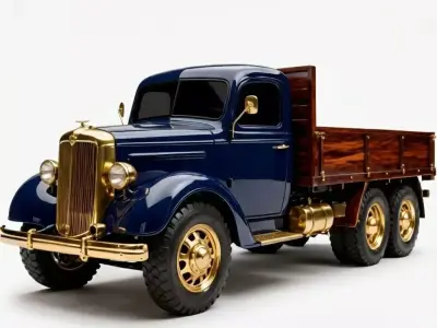 Stylized Luxury Heavy Cargo Truck 3D Model Low-poly 3D model