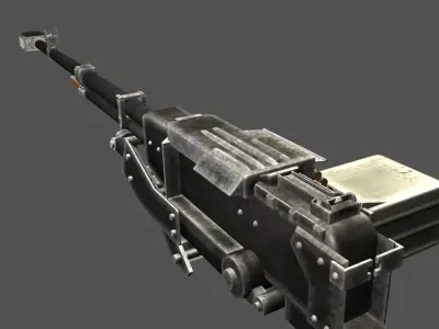 Kord machine gun game ready Low-poly 3D model