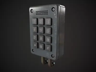 Old keypad lock Low-poly 3D model