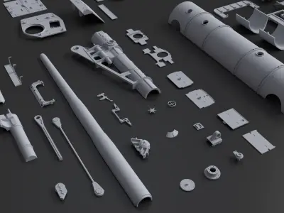 Kitbash Kit - 400 Original Star Wars Parts 3D model