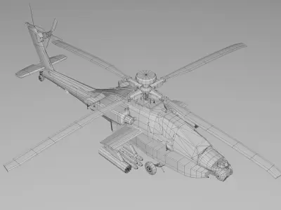 Apache Longbow Helicopter Military Vehicle Low-poly 3D model