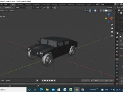 Humvee Car Low-poly 3D model