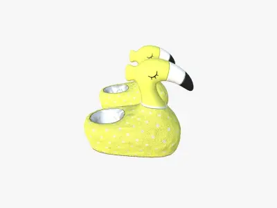 Slippers C05 Yellow Flamingo - Costume Character Design Low-poly 3D model