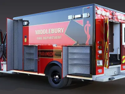 Freightliner M2 106  Ambulance Low-poly 3D model