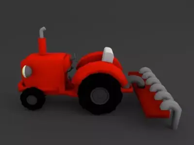 Tractor toy Low-poly 3D model