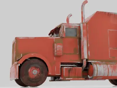Low Poly Old Peterbilt  Free low-poly 3D model